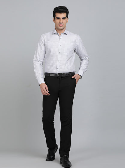 Grey Checked Regular Fit Formal Shirt | Greenfibre