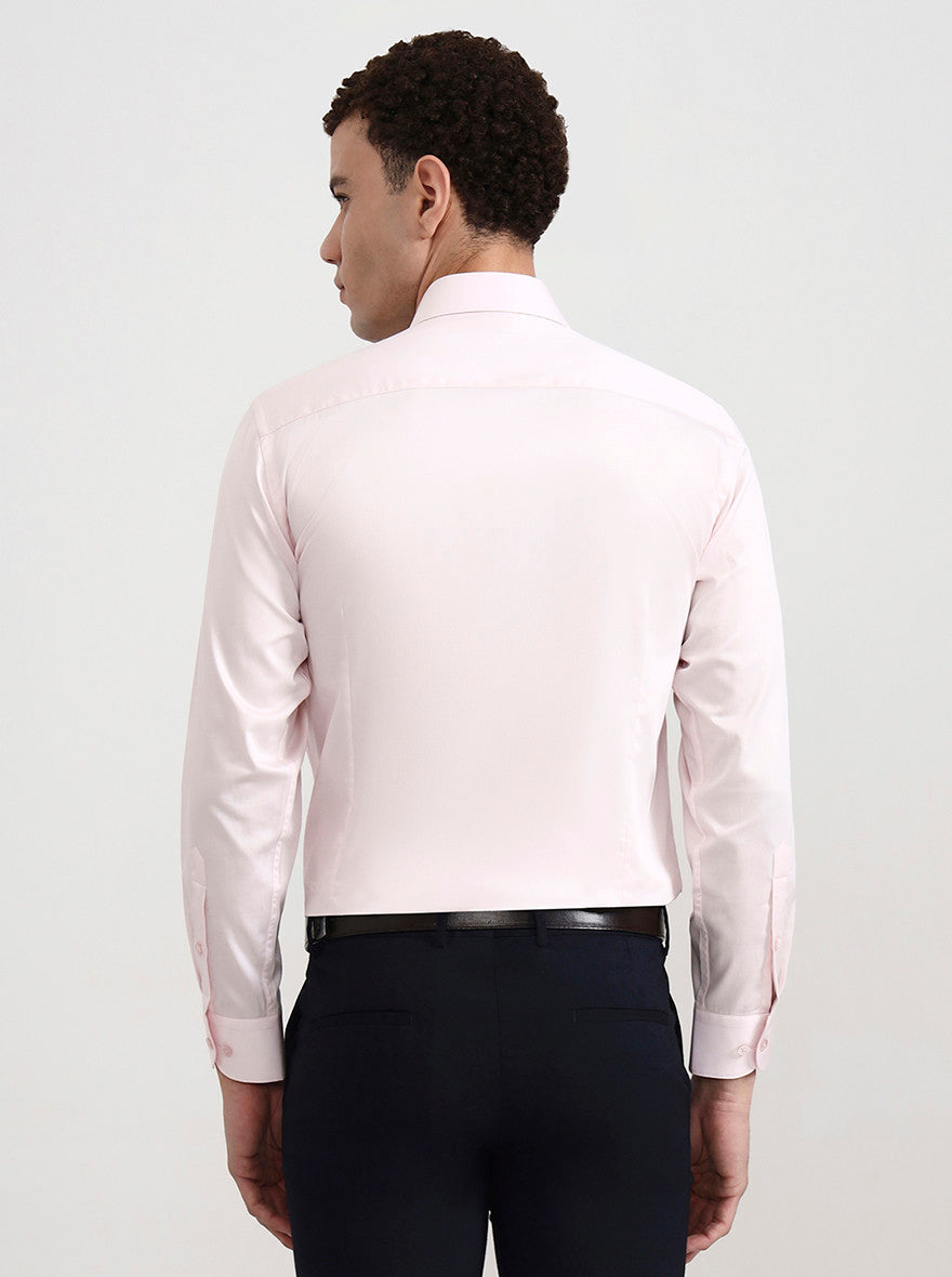 Pink Solid Slim Fit Formal Shirt | Metal