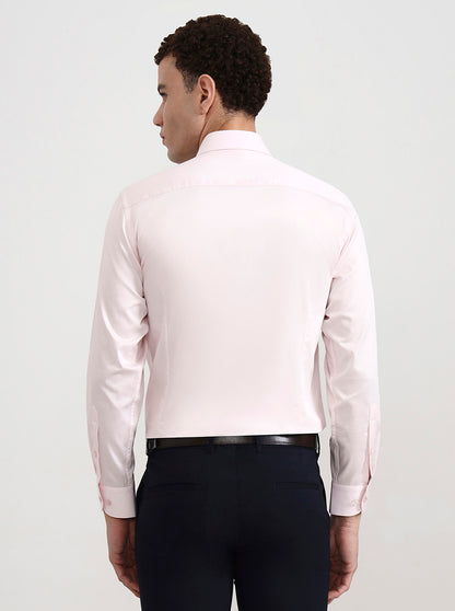 Pink Solid Slim Fit Formal Shirt | Metal