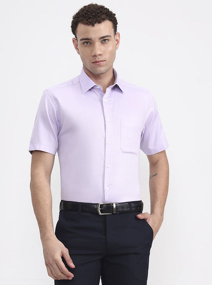 Purple Printed Regular Fit Formal Shirt | JadeBlue