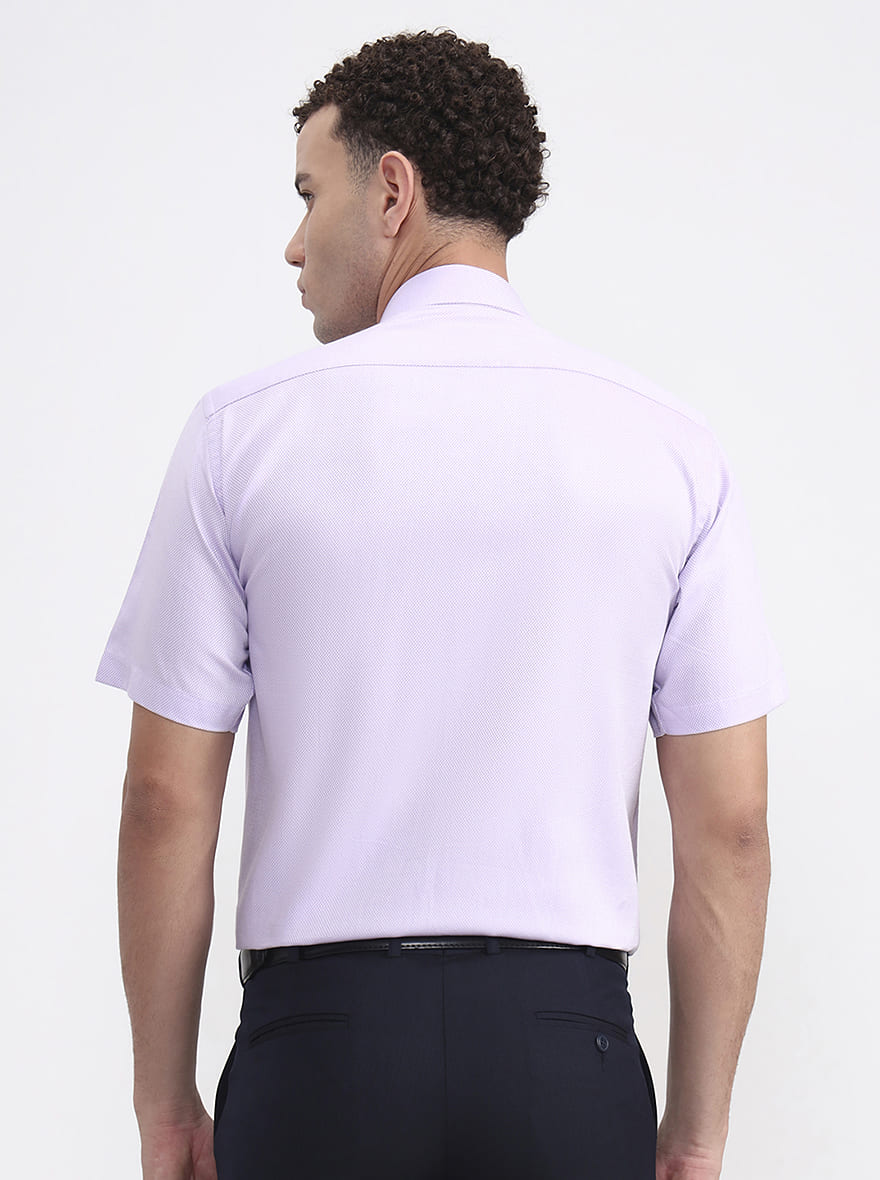 Purple Printed Regular Fit Formal Shirt | JadeBlue