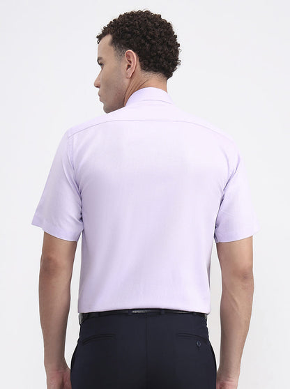 Purple Printed Regular Fit Formal Shirt | JadeBlue