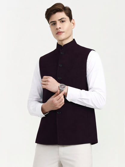 Wine Solid  Modi Jacket | JadeBlue