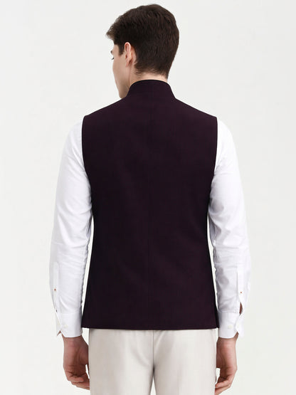 Wine Solid  Modi Jacket | JadeBlue
