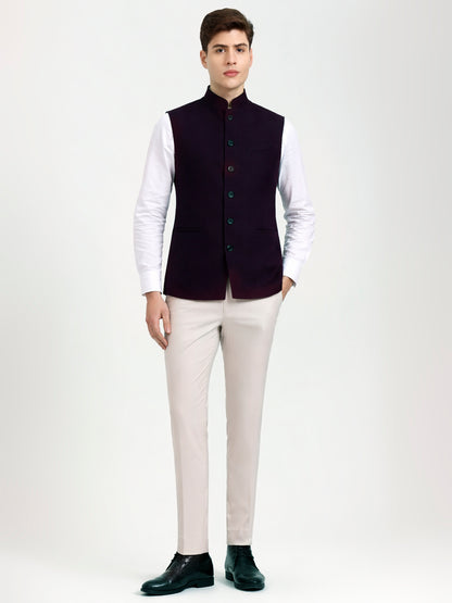 Wine Solid  Modi Jacket | JadeBlue