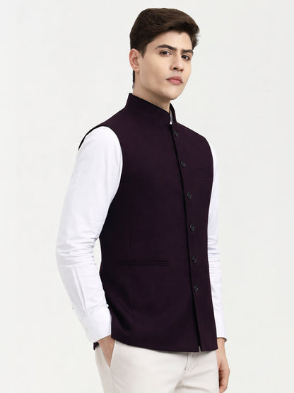 Wine Solid  Modi Jacket | JadeBlue