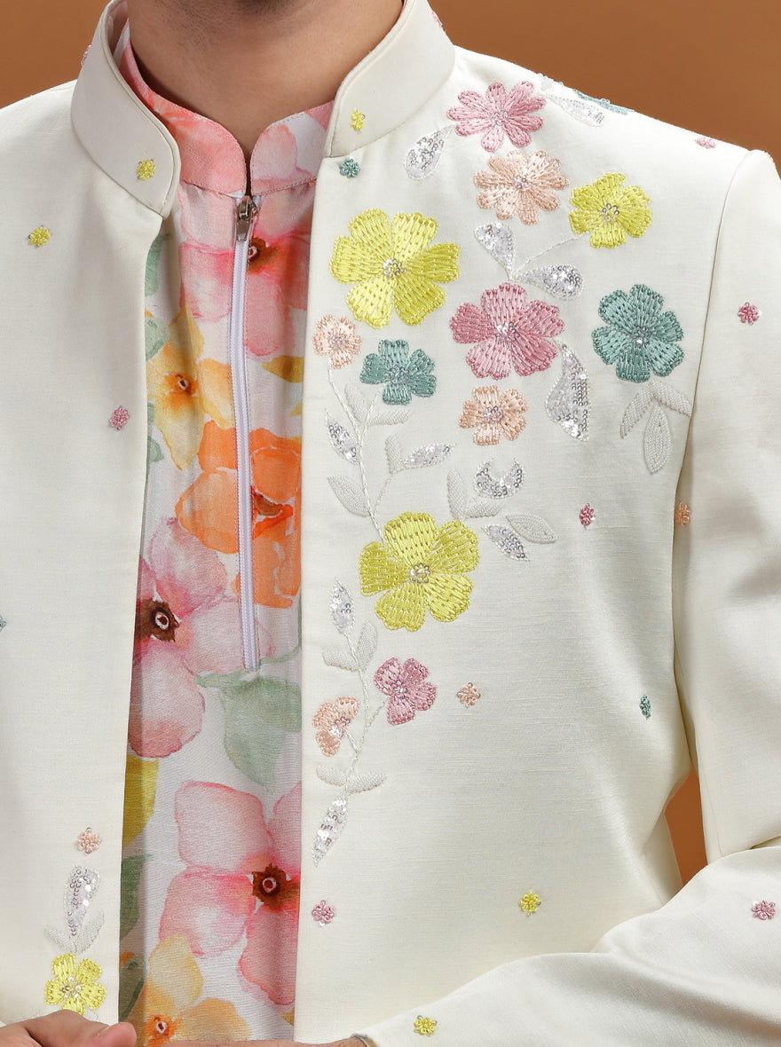 Off White Embroidered Jodhpuri Suit | TULA