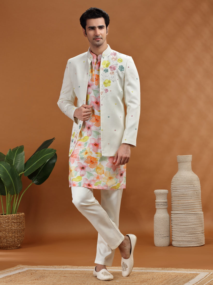 Off White Embroidered Jodhpuri Suit | TULA