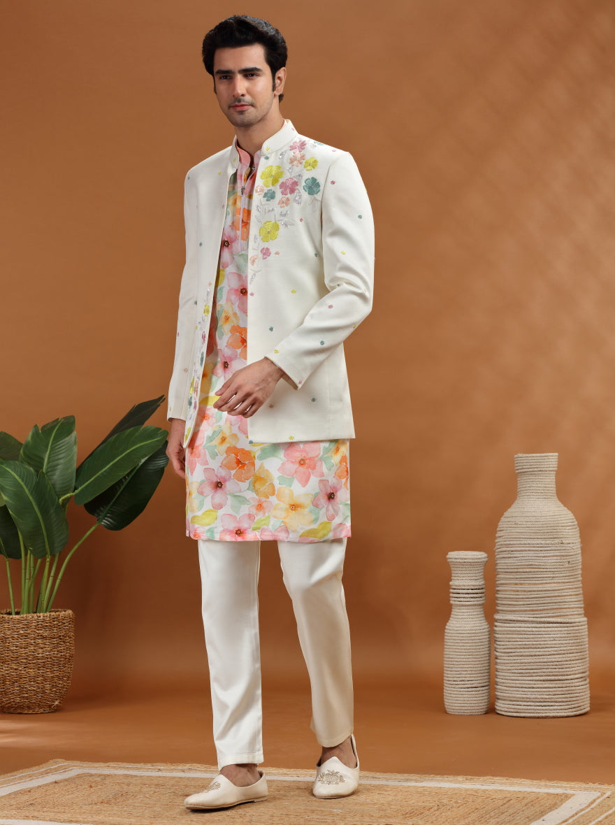 Off White Embroidered Jodhpuri Suit | TULA