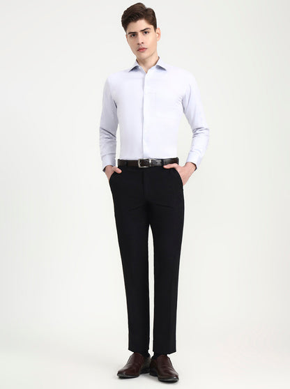 Black Solid Slim Fit Formal Trouser | Wyre