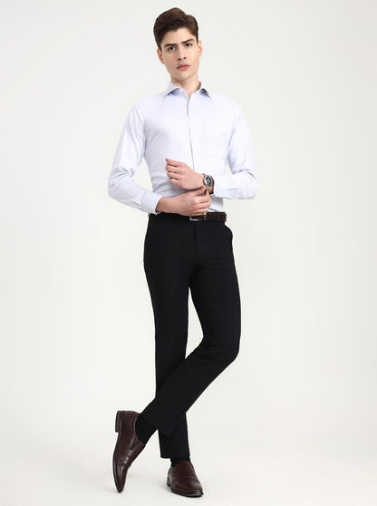 Black Solid Slim Fit Formal Trouser | Wyre