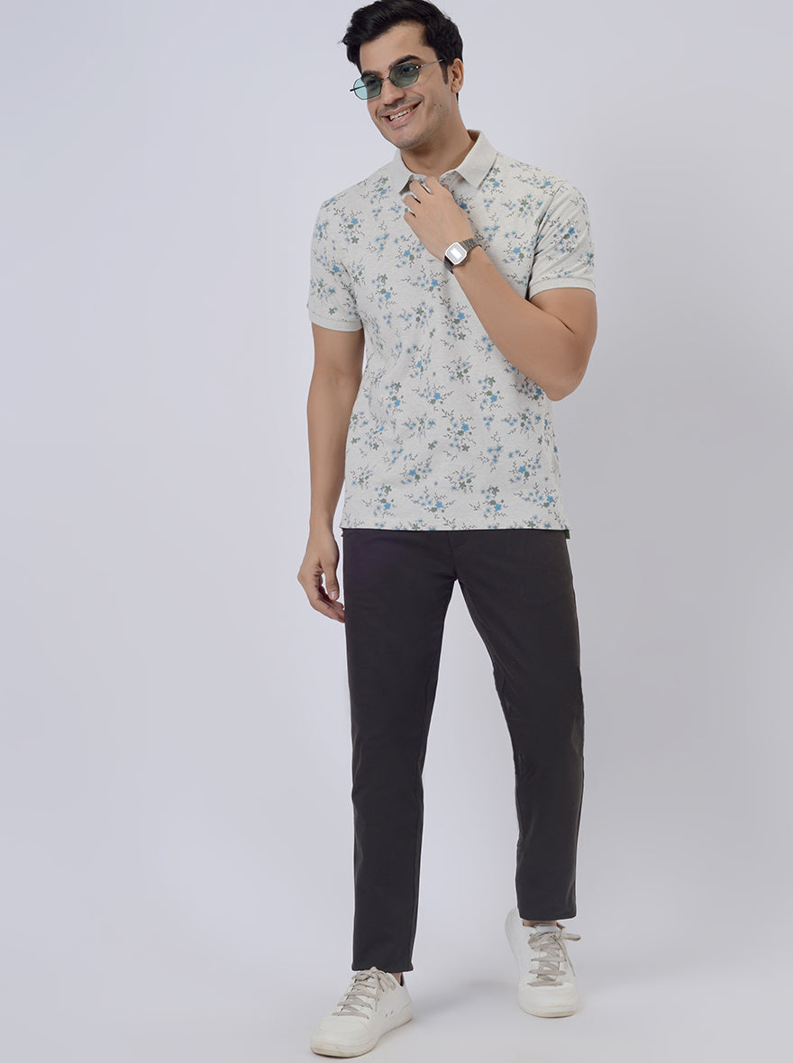 Olive Green Solid Uno Fit Casual Trouser | JadeBlue