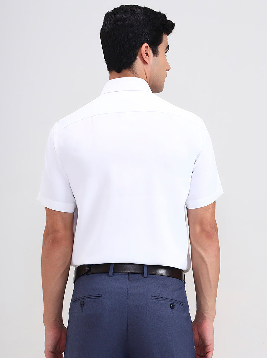 White Solid Regular Fit Formal Shirt | Greenfibre