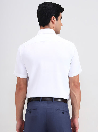 White Solid Regular Fit Formal Shirt | Greenfibre