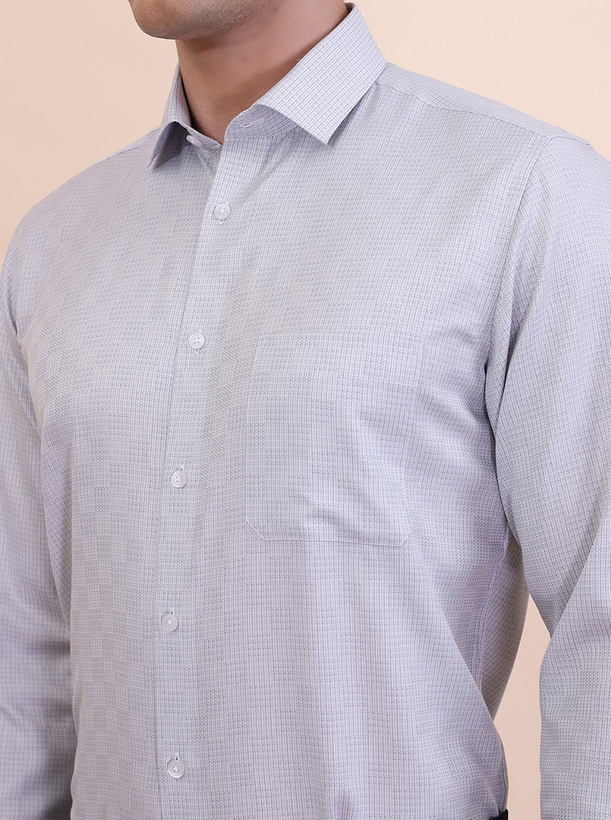 Grey Solid Slim Fit Formal Shirt | Greenfibre