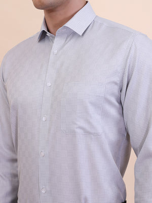 Grey Solid Slim Fit Formal Shirt | Greenfibre