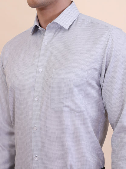 Grey Solid Slim Fit Formal Shirt | Greenfibre