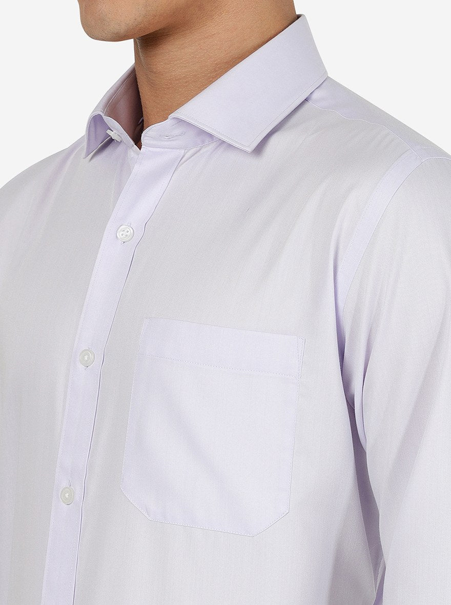 Light Purple Solid Slim Fit Formal Shirt | Greenfibre