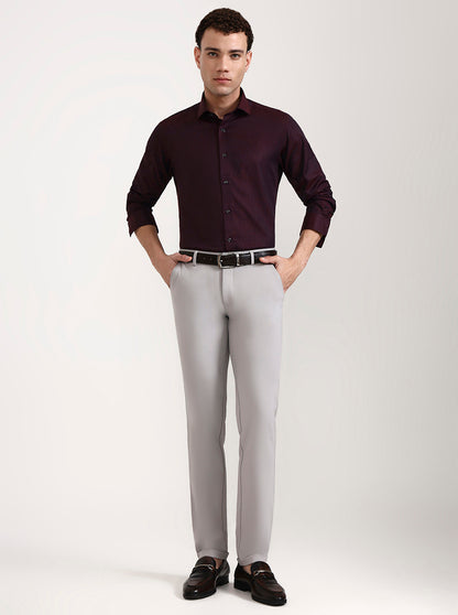 Grey Solid Slim Fit Club Wear Trouser | Wyre