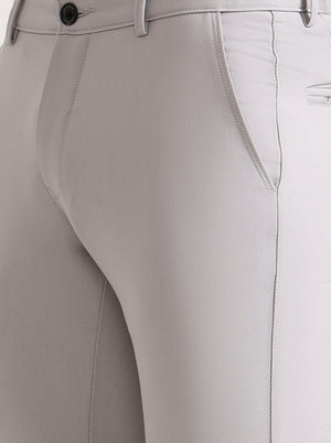 Grey Solid Slim Fit Club Wear Trouser | Wyre
