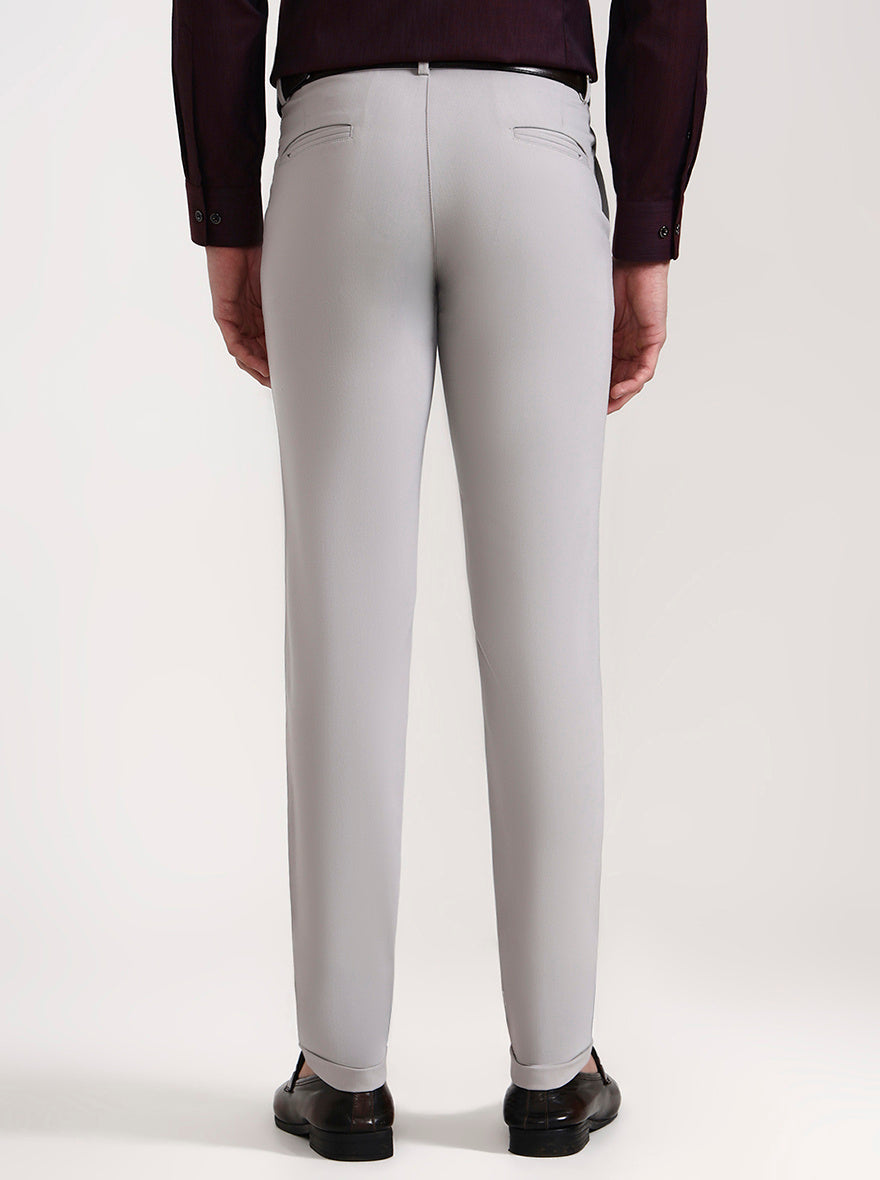 Grey Solid Slim Fit Club Wear Trouser | Wyre