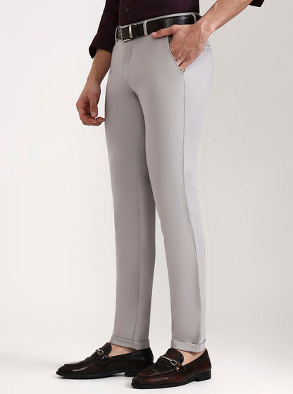 Grey Solid Slim Fit Club Wear Trouser | Wyre