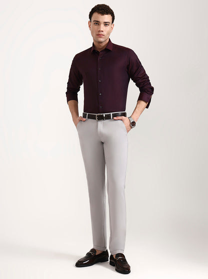 Grey Solid Slim Fit Club Wear Trouser | Wyre