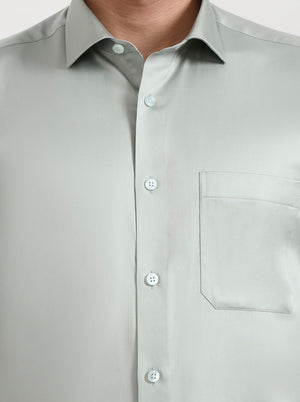 Light Pista Solid Slim Fit Formal Shirt | Metal