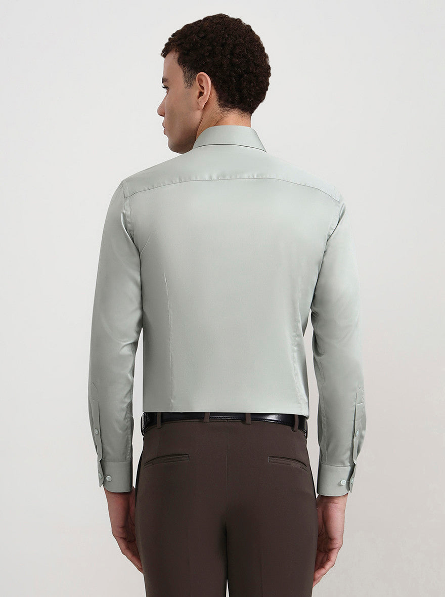 Light Pista Solid Slim Fit Formal Shirt | Metal