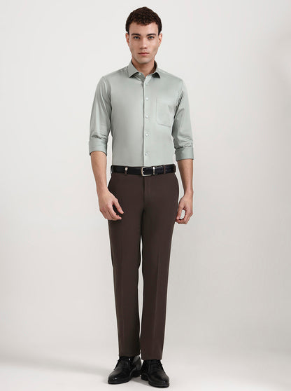 Light Pista Solid Slim Fit Formal Shirt | Metal