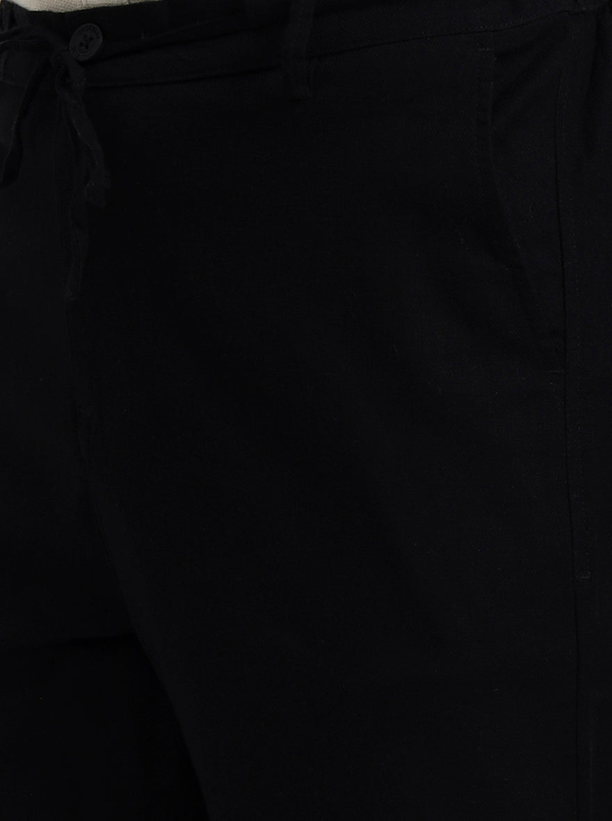 Black Solid Regular Fit Track Pant | JadeBlue