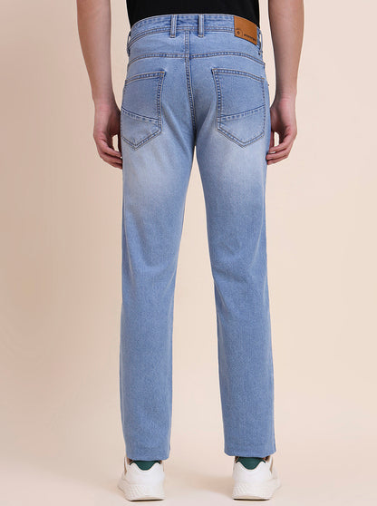 Light Blue Washed Narrow Fit Jeans | Greenfibre
