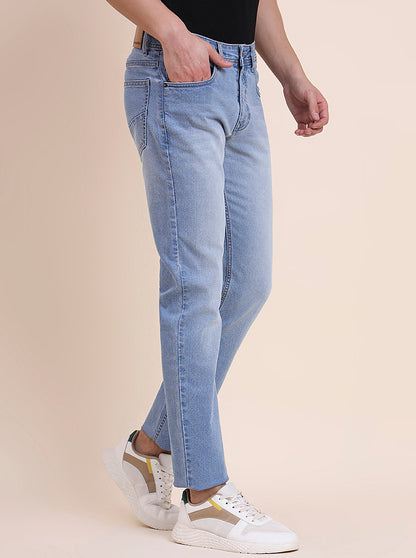 Light Blue Washed Narrow Fit Jeans | Greenfibre