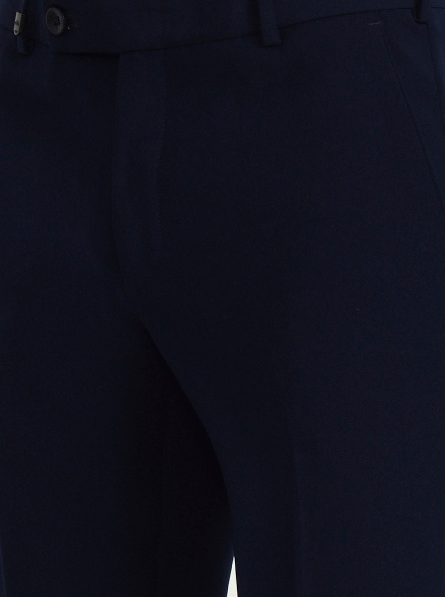 Blue Solid Slim Fit Club Wear Trouser | Wyre