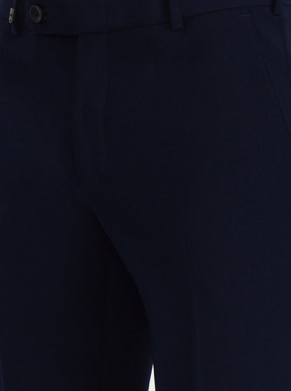 Blue Solid Slim Fit Club Wear Trouser | Wyre