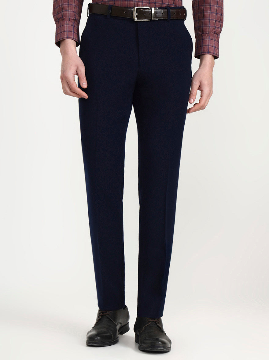 Blue Solid Slim Fit Club Wear Trouser | Wyre