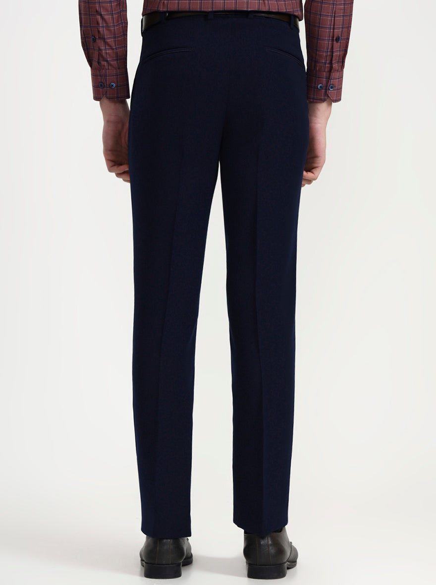 Blue Solid Slim Fit Club Wear Trouser | Wyre