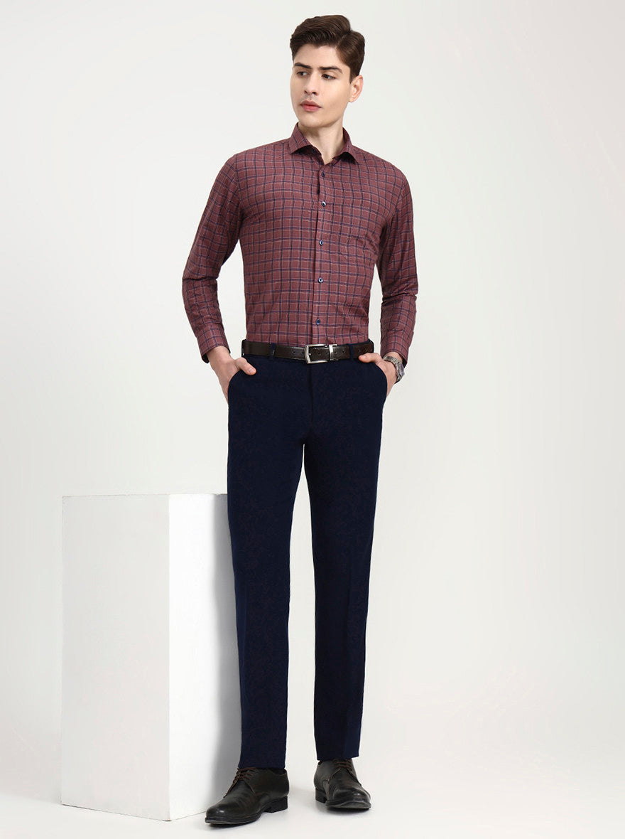 Blue Solid Slim Fit Club Wear Trouser | Wyre