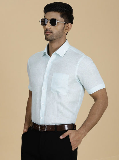 Light Blue Solid Regular Fit Formal Shirt | JadeBlue