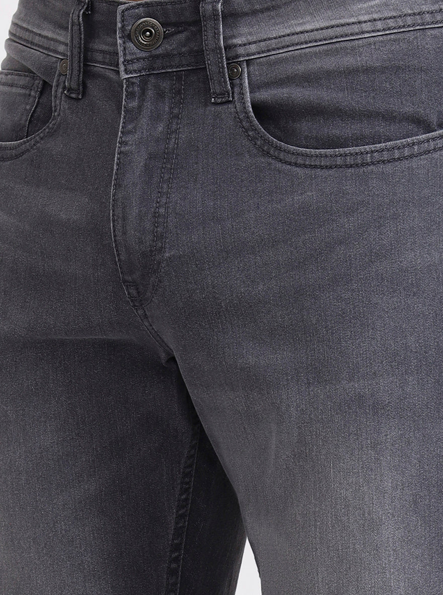 Mid Grey Washed Straight Fit Jeans | Greenfibre