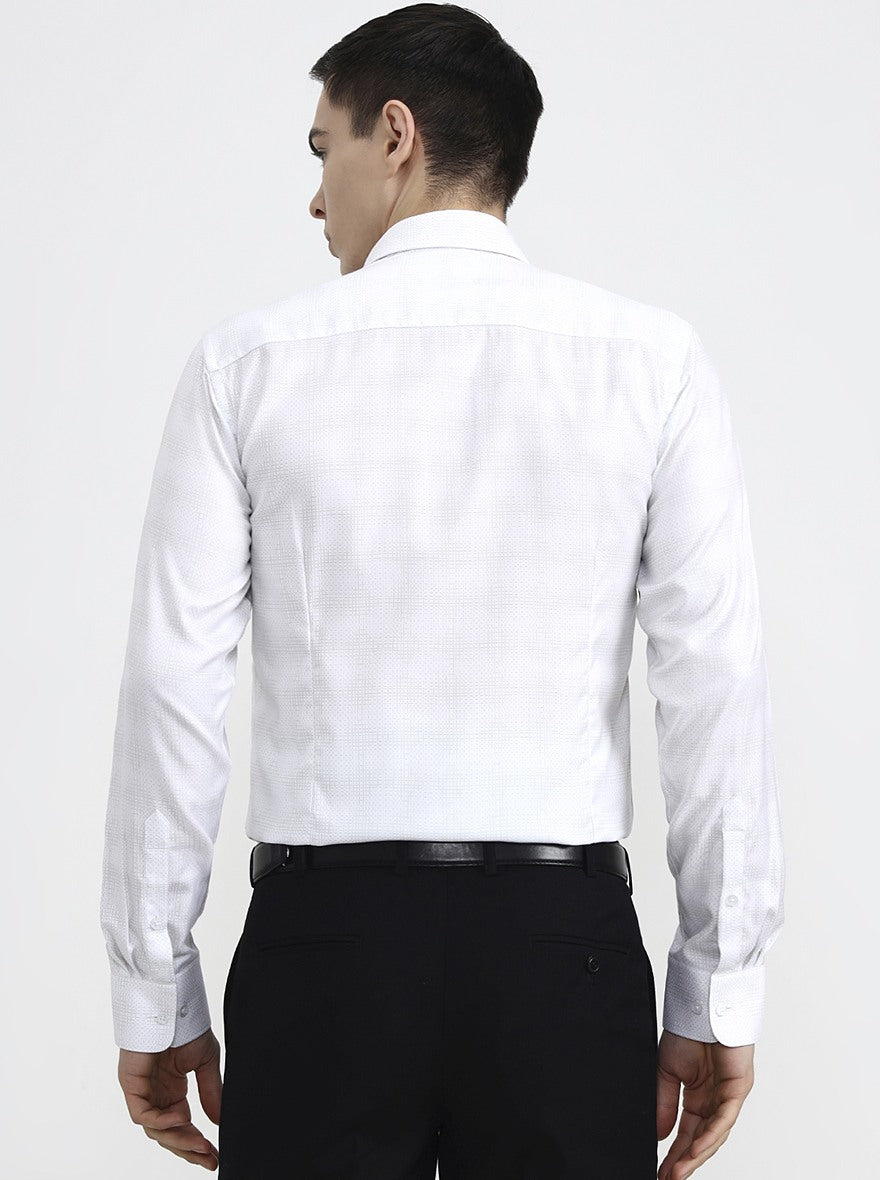 White & Base Pista Solid Slim Fit Formal Shirt | JadeBlue Youth