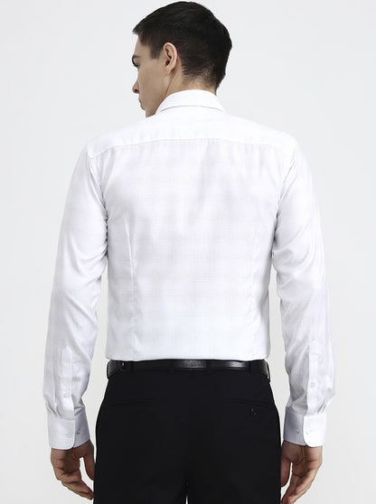 White & Base Pista Solid Slim Fit Formal Shirt | JadeBlue Youth