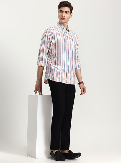 Black Solid Uno Fit Casual Trouser | JadeBlue