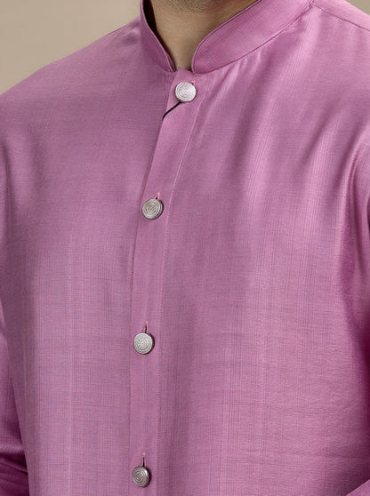 Purple Solid Kurta Pajama | Azania