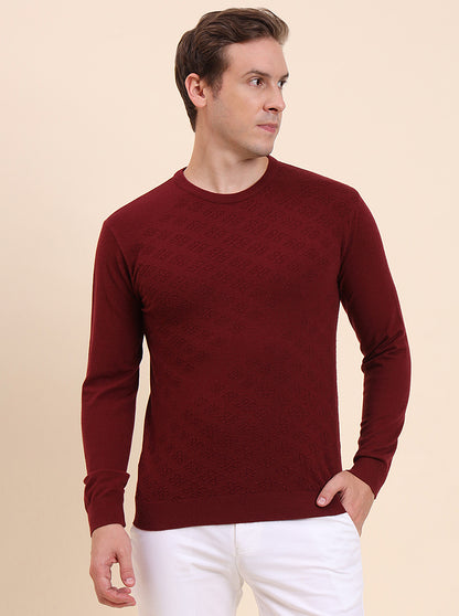 Maroon Checked Tailored Fit T-Shirt | JadeBlue