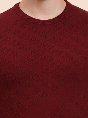 Maroon Checked Tailored Fit T-Shirt | JadeBlue