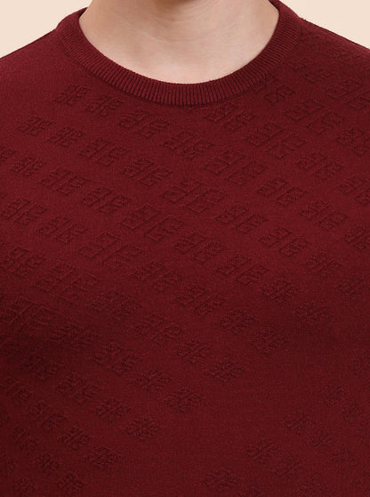 Maroon Checked Tailored Fit T-Shirt | JadeBlue