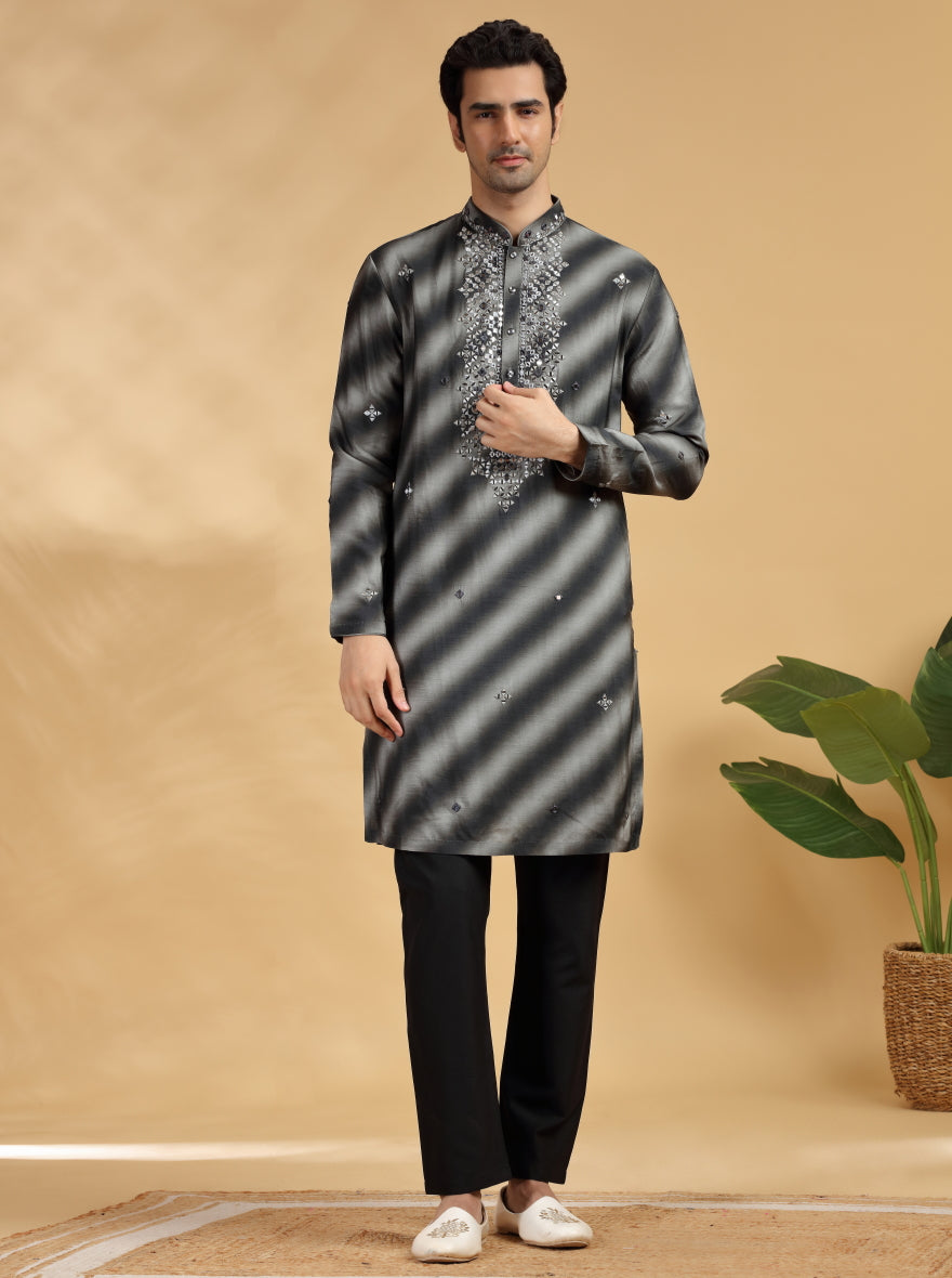 Black Embroidered Kurta Pajama | TULA