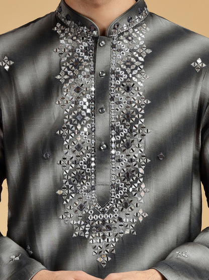 Black Embroidered Kurta Pajama | TULA