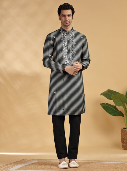Black Embroidered Kurta Pajama | TULA